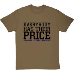 Everybody Has Their Price (and Mine Is Lower Than Most) T-Shirt 32 Everybody Has Their Price (and Mine Is Lower Than Most) T-Shirt -ThinkWear Collective Sales everybody has their price tshirt 1 olivetshirt