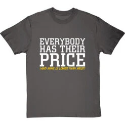 Everybody Has Their Price (and Mine Is Lower Than Most) T-Shirt 29 Everybody Has Their Price (and Mine Is Lower Than Most) T-Shirt -ThinkWear Collective Sales everybody has their price tshirt 2 charcoaltshirt