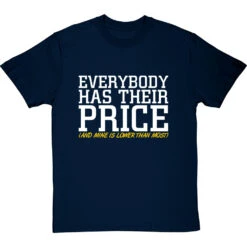 Everybody Has Their Price (and Mine Is Lower Than Most) T-Shirt 22 Everybody Has Their Price (and Mine Is Lower Than Most) T-Shirt -ThinkWear Collective Sales everybody has their price tshirt 2 navybluetshirt