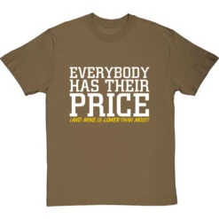 Everybody Has Their Price (and Mine Is Lower Than Most) T-Shirt 26 Everybody Has Their Price (and Mine Is Lower Than Most) T-Shirt -ThinkWear Collective Sales everybody has their price tshirt 2 olivetshirt
