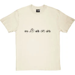 The Evolution Of Bicycles T-Shirt -ThinkWear Collective Sales evolution of bikes tshirt 1 naturaltshirt