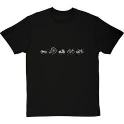 The Evolution Of Bicycles T-Shirt -ThinkWear Collective Sales evolution of bikes tshirt 2 blacktshirt