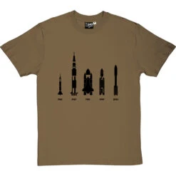 The Evolution Of Spaceflight T-Shirt -ThinkWear Collective Sales evolution of rockets tshirt 1 olivetshirt