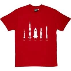The Evolution Of Spaceflight T-Shirt -ThinkWear Collective Sales evolution of rockets tshirt 2 redtshirt