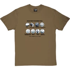 Evolution Of The Cricket Ball T-Shirt -ThinkWear Collective Sales evolution of the cricket ball tshirt 1 olivetshirt