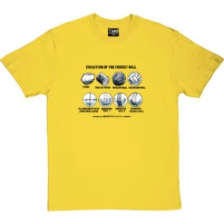 Evolution Of The Cricket Ball T-Shirt -ThinkWear Collective Sales evolution of the cricket ball tshirt 1 yellowtshirt