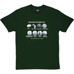 Evolution Of The Cricket Ball T-Shirt -ThinkWear Collective Sales evolution of the cricket ball tshirt 2 bottlegreentshirt
