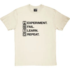 Experiment. Fail. Learn. Repeat. T-Shirt -ThinkWear Collective Sales experiment fail learn repeat tshirt 1 naturaltshirt