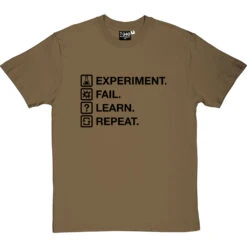 Experiment. Fail. Learn. Repeat. T-Shirt -ThinkWear Collective Sales experiment fail learn repeat tshirt 1 olivetshirt