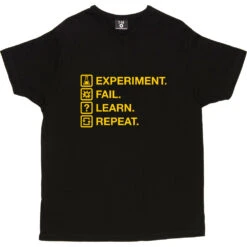 Experiment. Fail. Learn. Repeat. T-Shirt -ThinkWear Collective Sales experiment fail learn repeat tshirt 6 black mens v neck tshirt