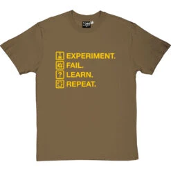 Experiment. Fail. Learn. Repeat. T-Shirt -ThinkWear Collective Sales experiment fail learn repeat tshirt 6 olivetshirt