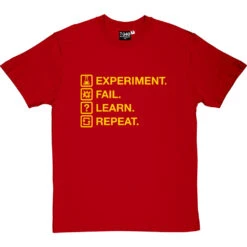 Experiment. Fail. Learn. Repeat. T-Shirt -ThinkWear Collective Sales experiment fail learn repeat tshirt 6 redtshirt