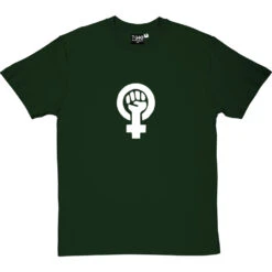 Feminist Fist T-Shirt -ThinkWear Collective Sales feminist fist tshirt 2 bottlegreentshirt