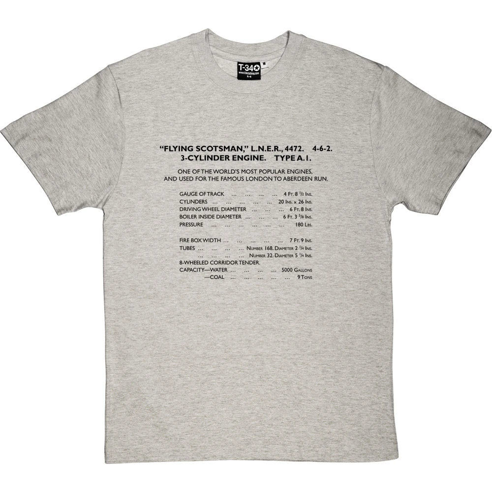 Flying Scotsman Specification T-Shirt 8 Flying Scotsman Specification T-Shirt - Image 8