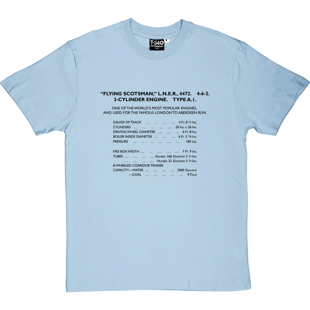 Flying Scotsman Specification T-Shirt 20 Flying Scotsman Specification T-Shirt - Image 20