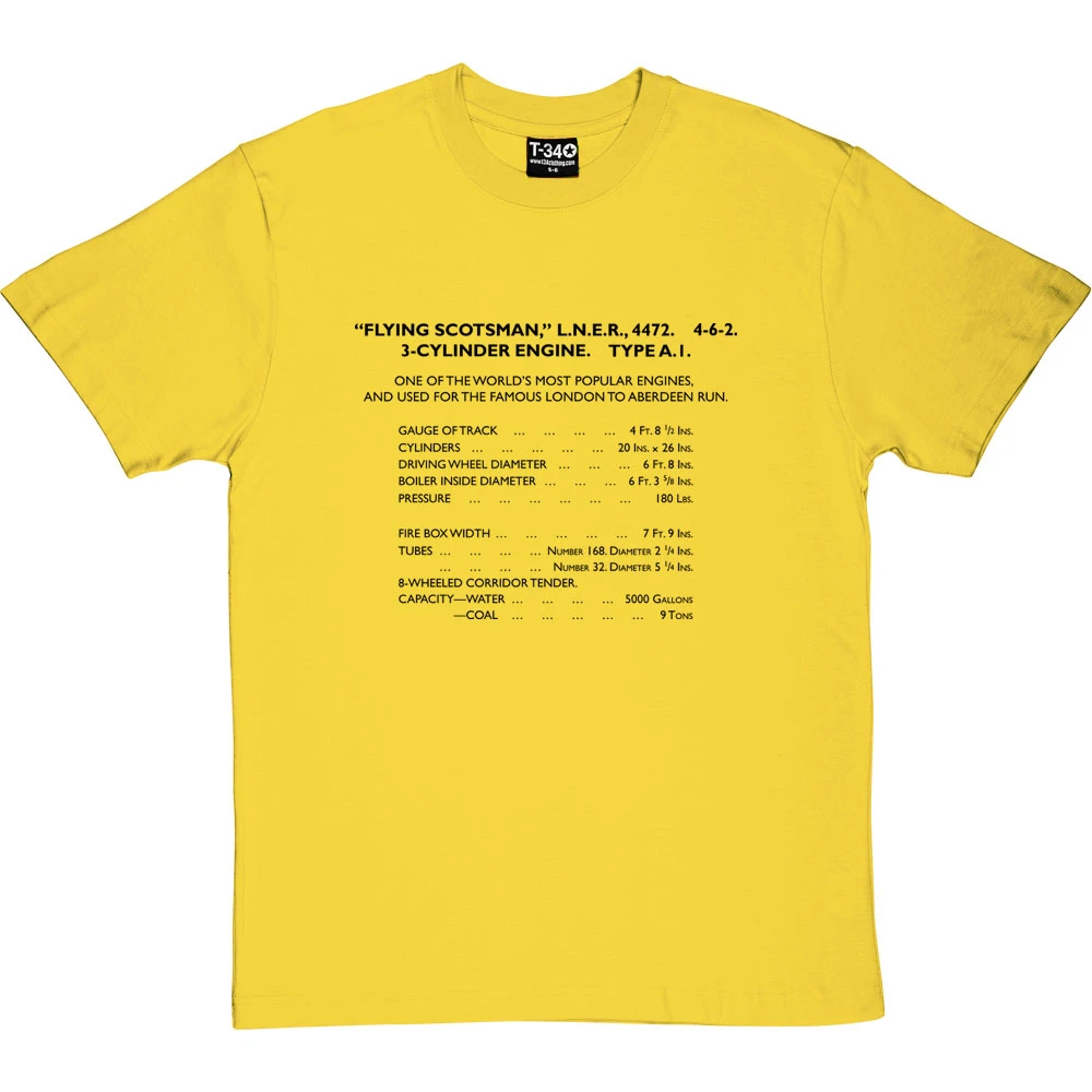 Flying Scotsman Specification T-Shirt 5 Flying Scotsman Specification T-Shirt - Image 5