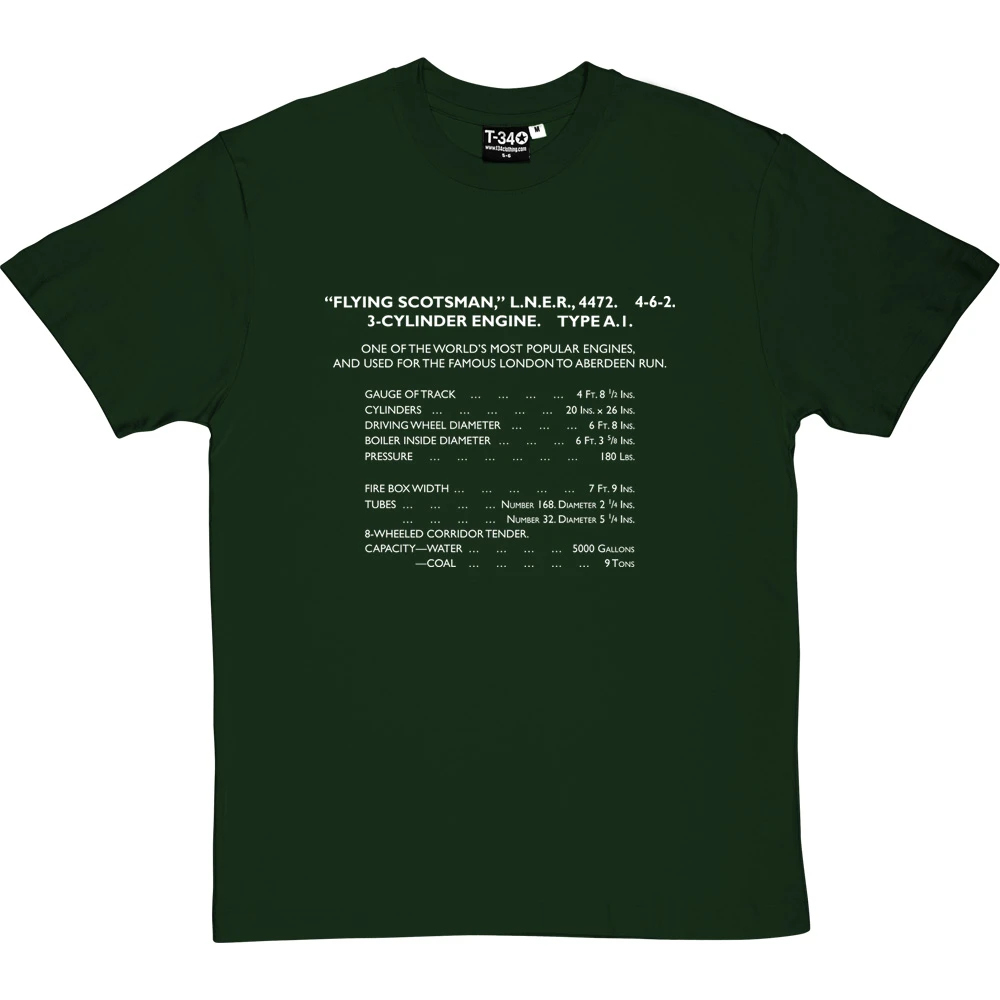 Flying Scotsman Specification T-Shirt 19 Flying Scotsman Specification T-Shirt - Image 19
