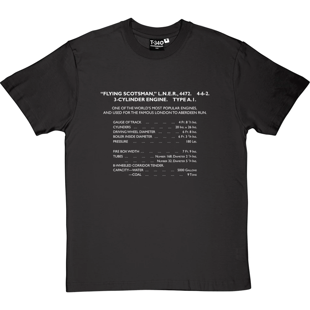 Flying Scotsman Specification T-Shirt 13 Flying Scotsman Specification T-Shirt - Image 13
