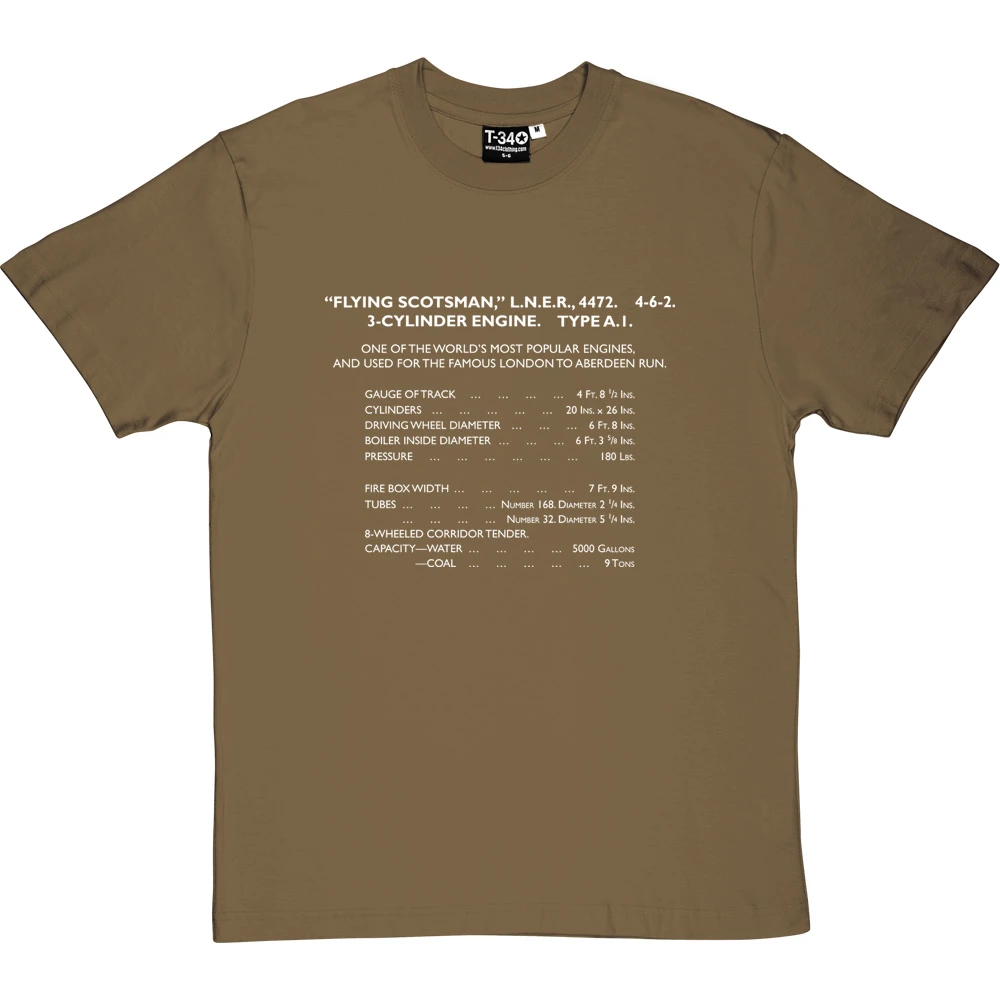 Flying Scotsman Specification T-Shirt 15 Flying Scotsman Specification T-Shirt - Image 15