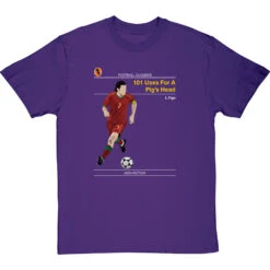 Football Classics: 101 Uses For A Pig's Head By Luis Figo T-Shirt 16 Football Classics: 101 Uses For A Pig's Head By Luis Figo T-Shirt -ThinkWear Collective Sales football classics 101 uses for a pigs head tshirt purpletshirt