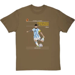 Football Classics: A Brief History Of Perfection By Lionel Messi T-Shirt -ThinkWear Collective Sales football classics a brief history of perfection tshirt olivetshirt