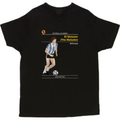 Football Classics: El Matador By Mario Kempes T-Shirt -ThinkWear Collective Sales football classics el matador tshirt black mens v neck tshirt