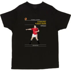 Football Classics: Leadership A User's Guide By Bryan Robson T-Shirt -ThinkWear Collective Sales football classics leadership a users guide tshirt black mens v neck tshirt