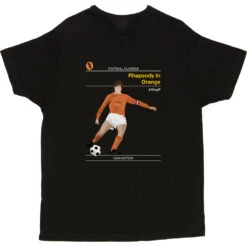 Football Classics: Rhapsody In Orange By Johan Cruyff T-Shirt -ThinkWear Collective Sales football classics rhapsody in orange tshirt black mens v neck tshirt