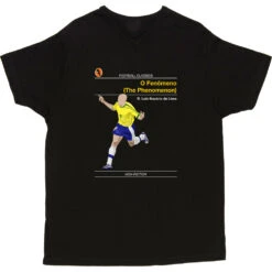 Football Classics: O Fenômeno By Ronaldo T-Shirt -ThinkWear Collective Sales football classics the phenomenom tshirt black mens v neck tshirt