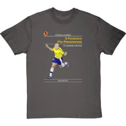 Football Classics: O Fenômeno By Ronaldo T-Shirt -ThinkWear Collective Sales football classics the phenomenom tshirt charcoaltshirt