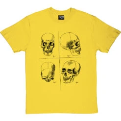 Four Studies Of A Human Skull T-Shirt -ThinkWear Collective Sales four studies human skull tshirt yellowtshirt
