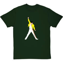 Freddie Mercury Stylised T-Shirt -ThinkWear Collective Sales freddie mercury large print tshirt bottlegreentshirt