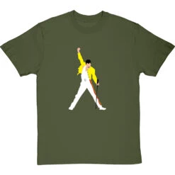 Freddie Mercury Stylised T-Shirt -ThinkWear Collective Sales freddie mercury large print tshirt olivetshirt