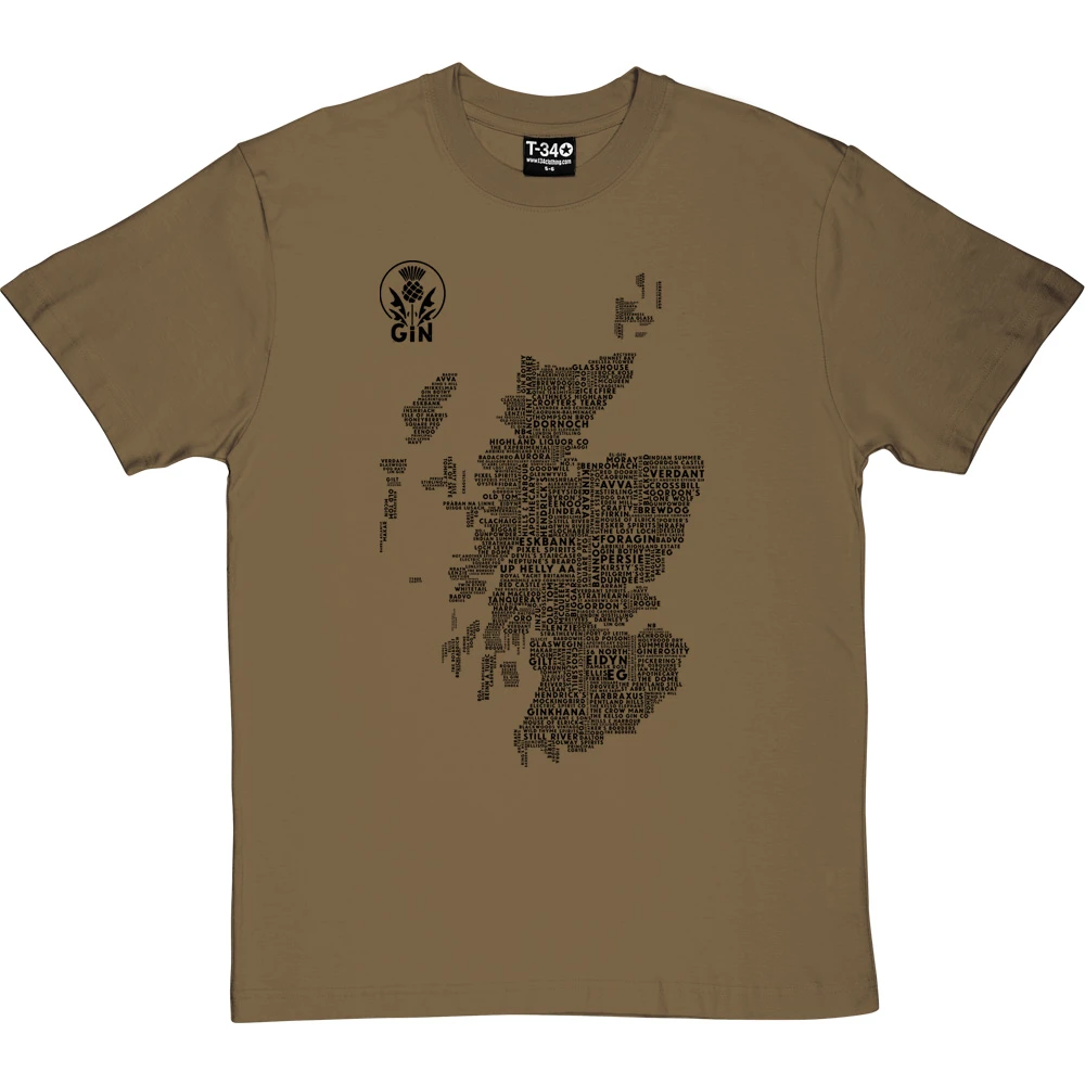 Scottish Gin Typography Map T-Shirt 7 Scottish Gin Typography Map T-Shirt - Image 7
