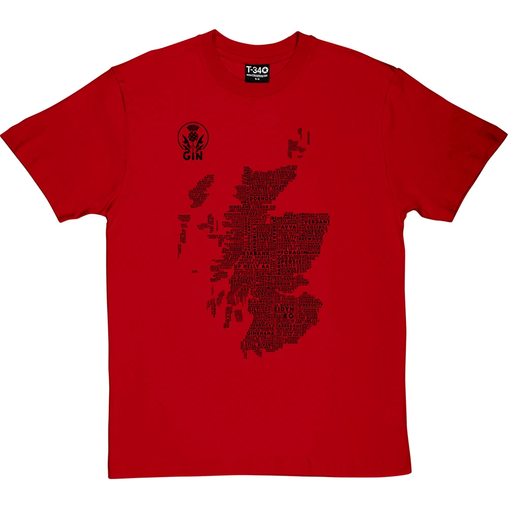 Scottish Gin Typography Map T-Shirt 9 Scottish Gin Typography Map T-Shirt - Image 9