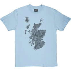 Scottish Gin Typography Map T-Shirt 39 Scottish Gin Typography Map T-Shirt -ThinkWear Collective Sales gin type map tshirt 1 skybluetshirt