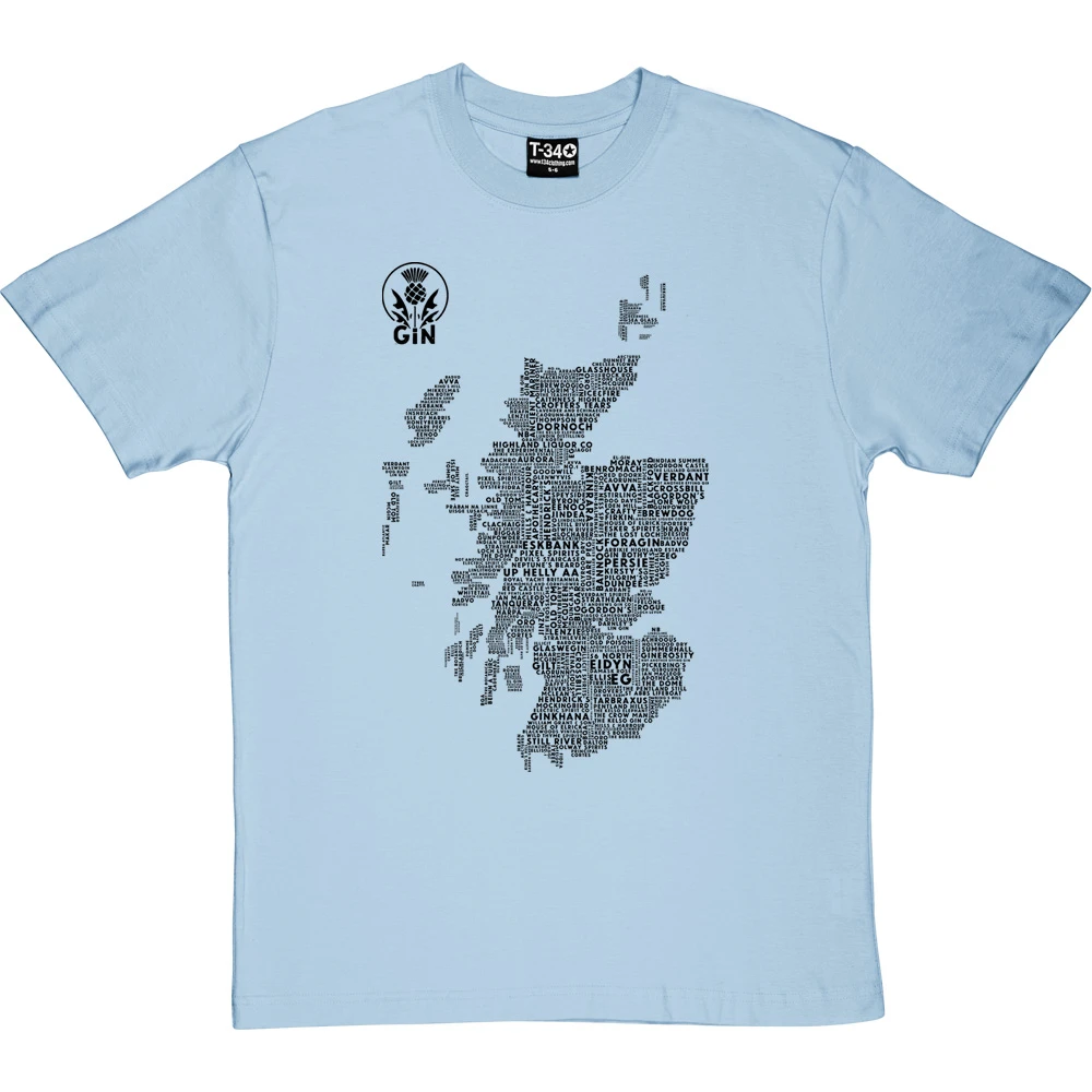 Scottish Gin Typography Map T-Shirt 20 Scottish Gin Typography Map T-Shirt - Image 20