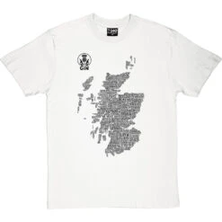 Scottish Gin Typography Map T-Shirt 23 Scottish Gin Typography Map T-Shirt -ThinkWear Collective Sales gin type map tshirt 1 whitetshirt