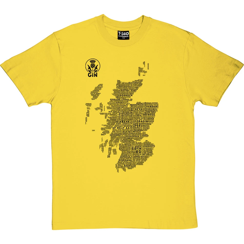 Scottish Gin Typography Map T-Shirt 5 Scottish Gin Typography Map T-Shirt - Image 5