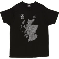 Scottish Gin Typography Map T-Shirt 22 Scottish Gin Typography Map T-Shirt -ThinkWear Collective Sales gin type map tshirt 2 black mens v neck tshirt