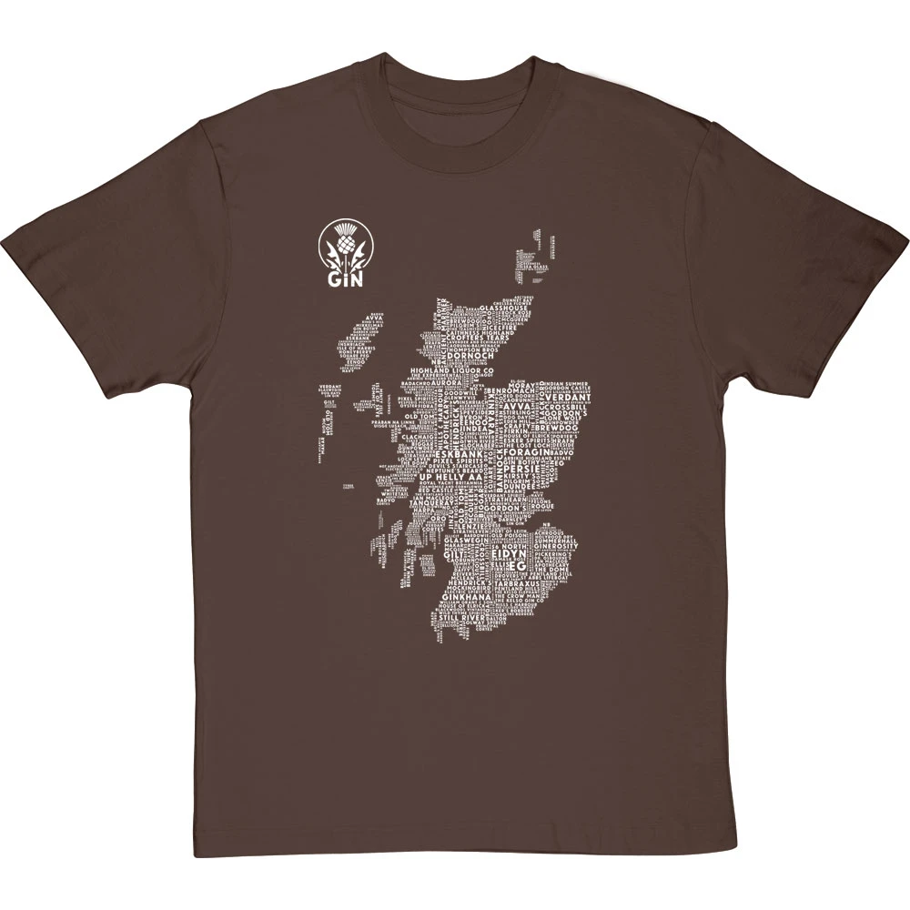 Scottish Gin Typography Map T-Shirt 12 Scottish Gin Typography Map T-Shirt - Image 12