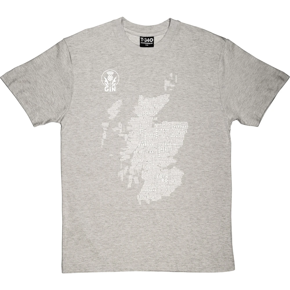 Scottish Gin Typography Map T-Shirt 8 Scottish Gin Typography Map T-Shirt - Image 8