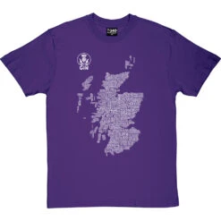 Scottish Gin Typography Map T-Shirt 33 Scottish Gin Typography Map T-Shirt -ThinkWear Collective Sales gin type map tshirt 2 purpletshirt