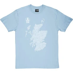 Scottish Gin Typography Map T-Shirt 21 Scottish Gin Typography Map T-Shirt -ThinkWear Collective Sales gin type map tshirt 2 skybluetshirt