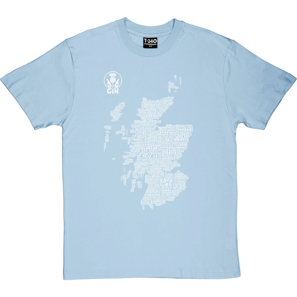 Scottish Gin Typography Map T-Shirt 2 Scottish Gin Typography Map T-Shirt - Image 2