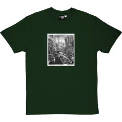 William Hogarth's Gin Lane T-Shirt -ThinkWear Collective Sales ginlane bottlegreentshirt