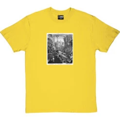 William Hogarth's Gin Lane T-Shirt -ThinkWear Collective Sales ginlane yellowtshirt