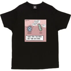 When Good Bacteria Meet Bad Bacteria T-Shirt -ThinkWear Collective Sales good bacteria tshirt black mens v neck tshirt