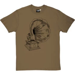 Gramophone T-Shirt -ThinkWear Collective Sales gramophone tshirt 1 olivetshirt