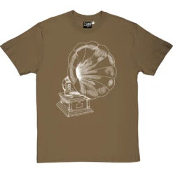 Gramophone T-Shirt -ThinkWear Collective Sales gramophone tshirt 2 olivetshirt